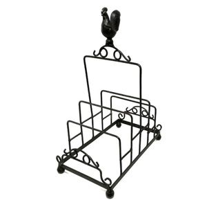 Black Iron Rooster Book File Folder Organizer